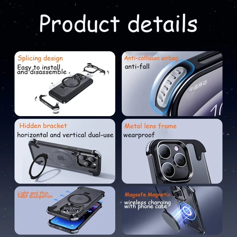 Magsafe Magnetic Pivot Ring Stand Air Cushion Case Cover