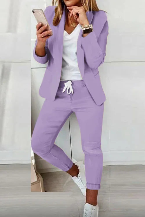 Jacket and wide-leg pants set (ALL Color)