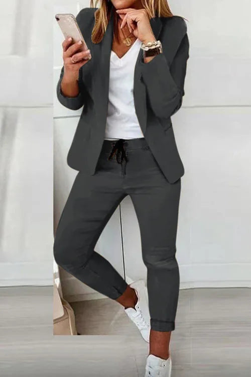Jacket and wide-leg pants set (ALL Color)