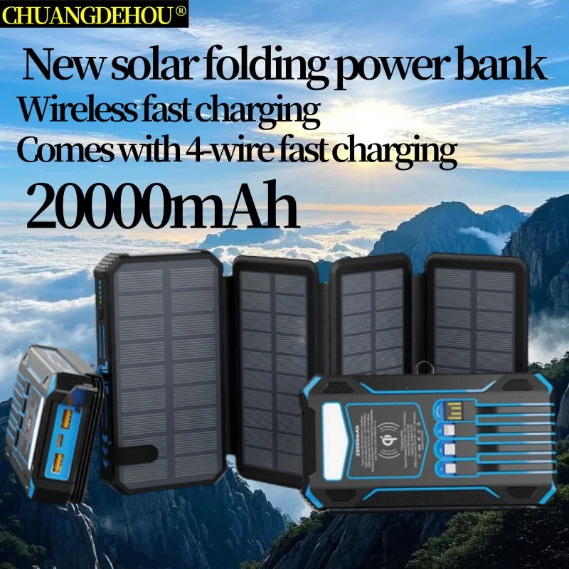 Outdoor Foldable Solar Large Capacity Charger Mobile Power Bank