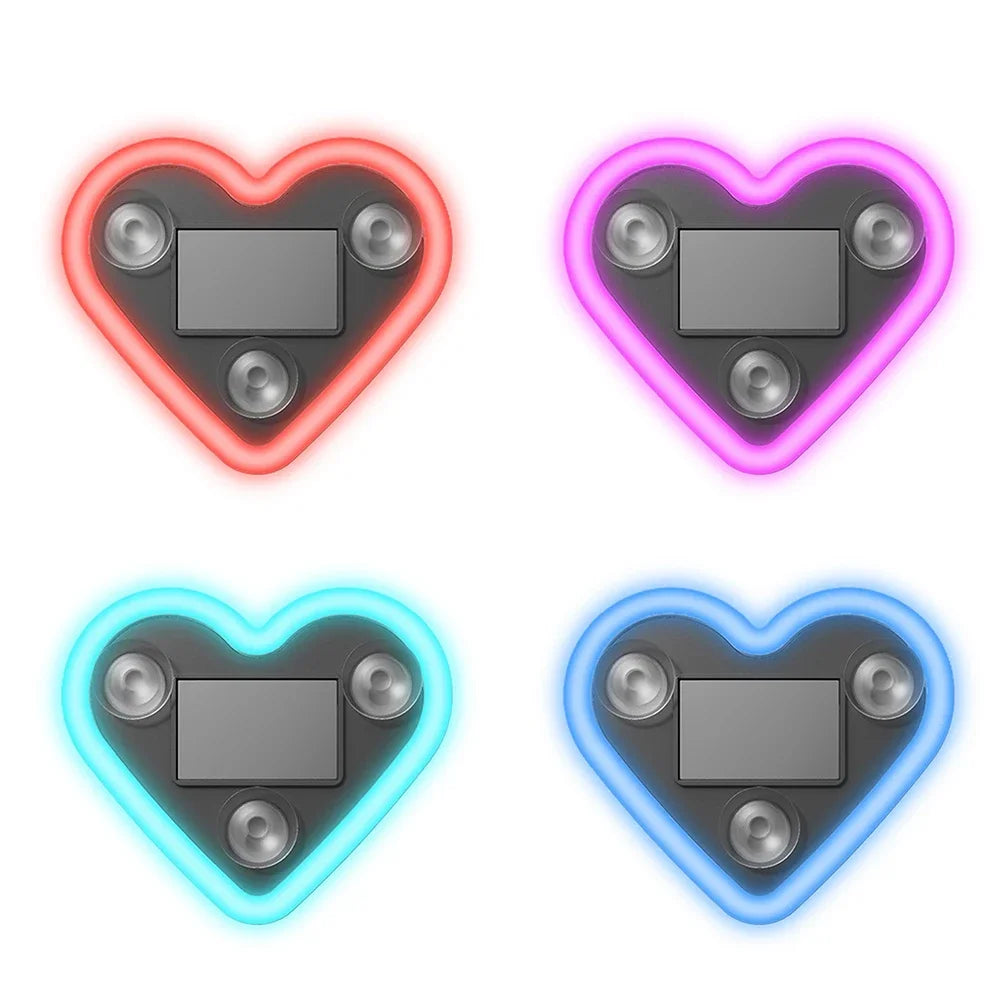 Solar Powered Wireless LED Heart C-Pillar Neon Light