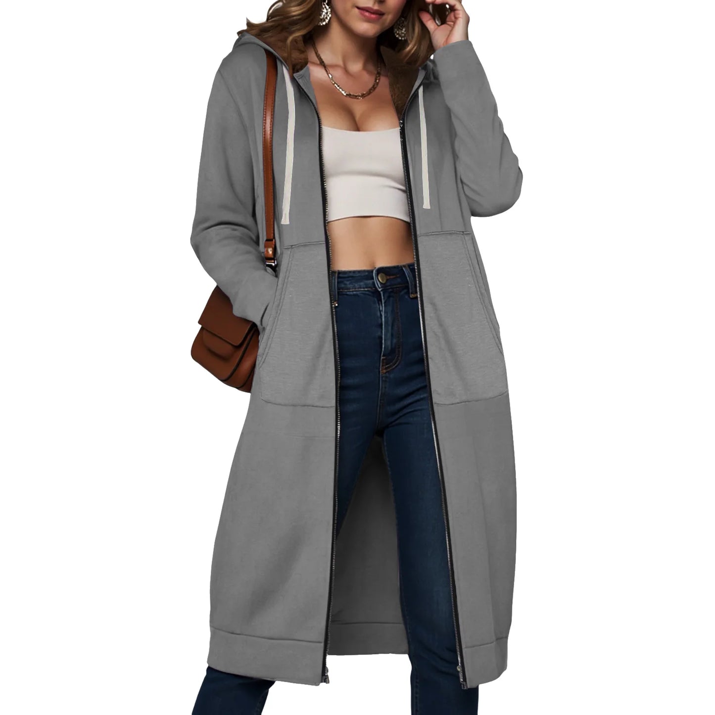 Women Casual Zip up Polyester Hoodies