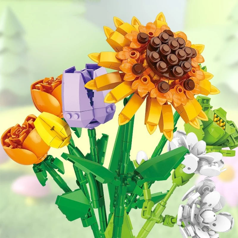Flower Bouquet Advent Calendar Building Blocks – Christmas Countdown Blind Box