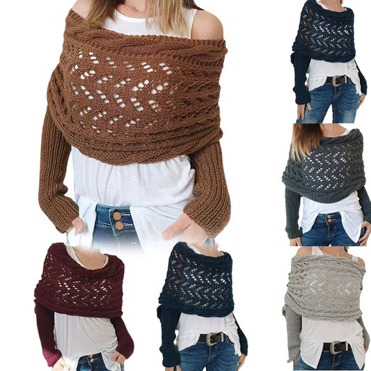 Knitted Cable Wrap, Shrugs For Women, Knitted Wrap