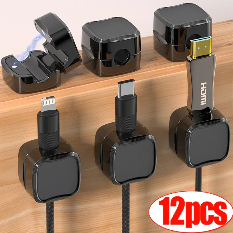 Magnetic Cord Organizer, Easy Secure Adhesive Cable Management