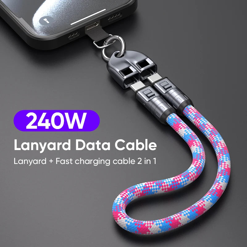 C to C 240W Charging Cable with Wearable Bracelet Design