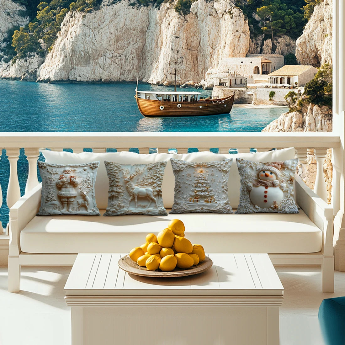 Festive Christmas Cushion Cover---2D printing, not 3D