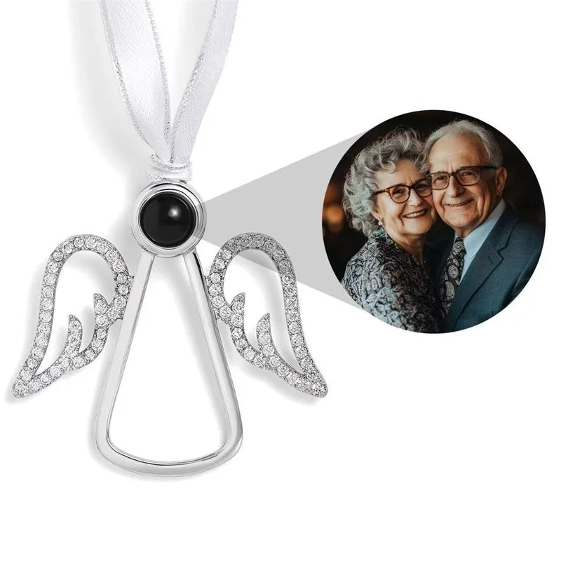 Personalized Pink Snowflake Photo Ornament Custom Projection Ornaments Christmas Gifts