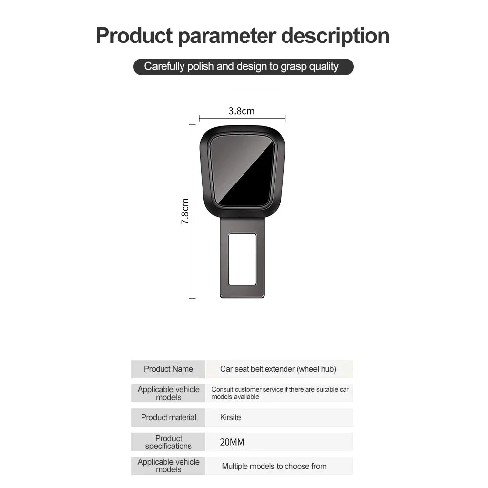 Metal seat belt extension for high-end vehicles