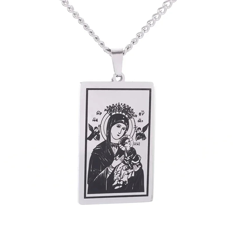 Stainless Steel Virgin Mary Necklace