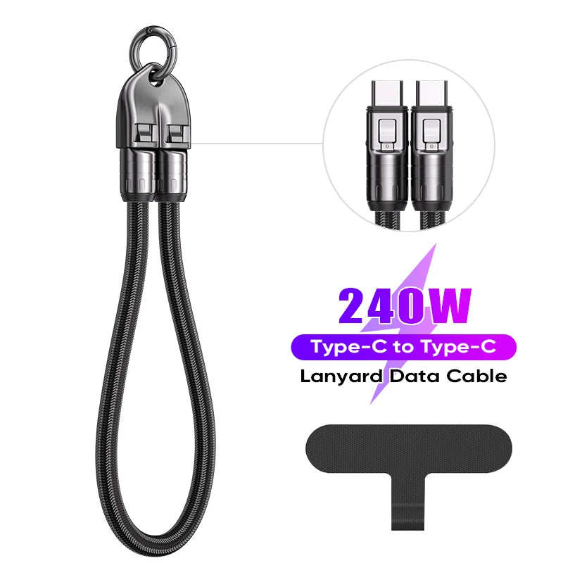 C to C 240W Charging Cable with Wearable Bracelet Design