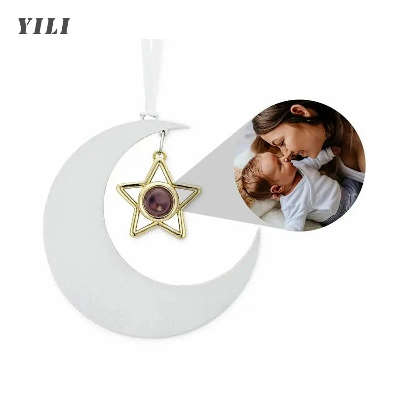 Personalized Pink Snowflake Photo Ornament Custom Projection Ornaments Christmas Gifts