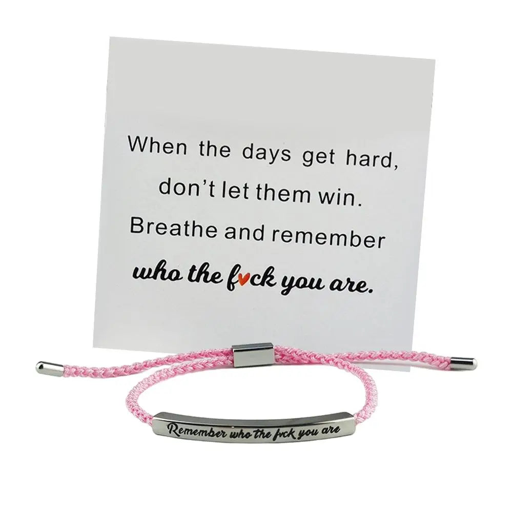 Remember Who The F You Are When Words Fail, This Bracelet Speaks – A Gift of Encouragement Tube Bracelet, Adjustable Hand Braided Wrap Tube Bracelet, Funny Inspirational