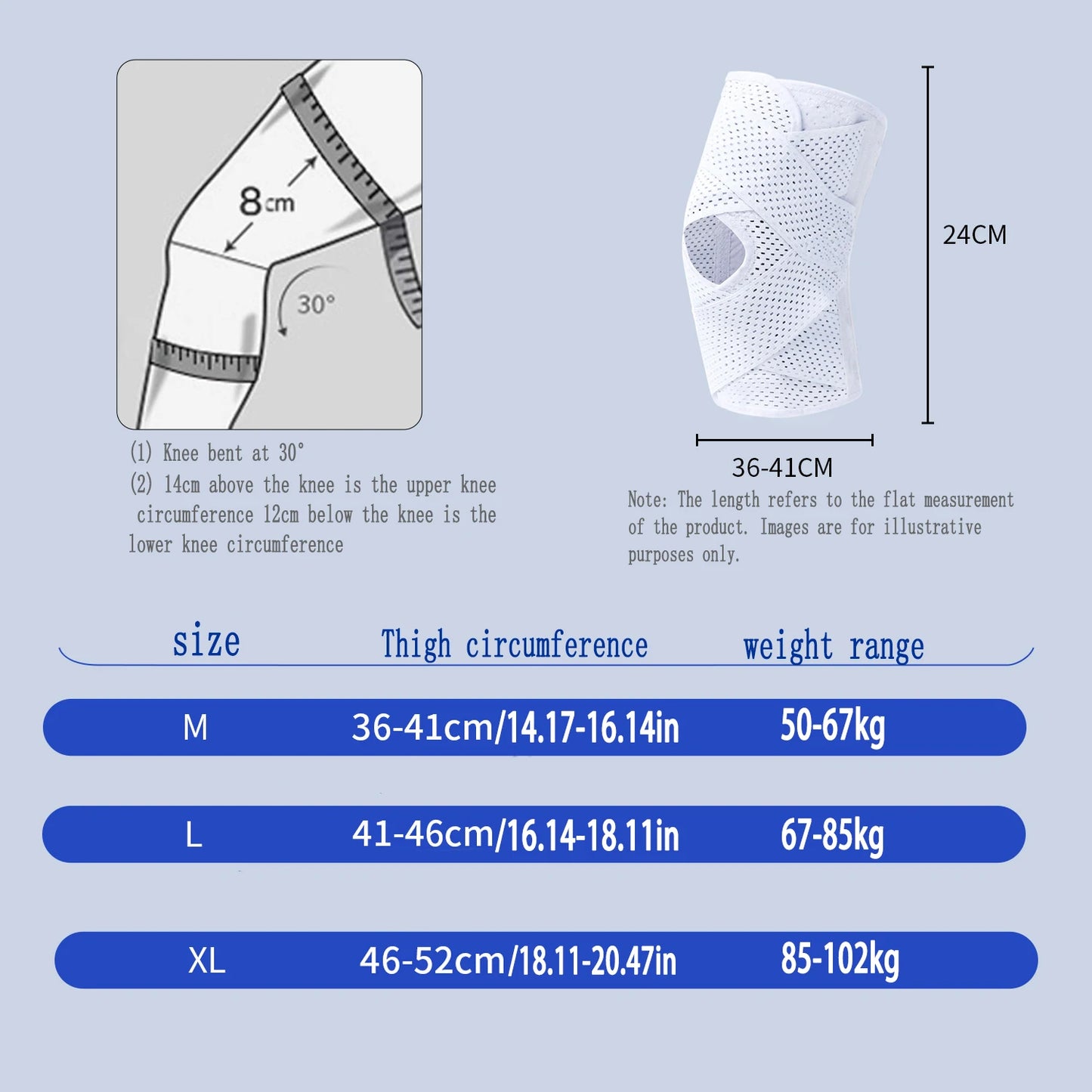 Plus Size Knee Brace for Knee Pain, Compression Knee Support with Air Mesh Fabric