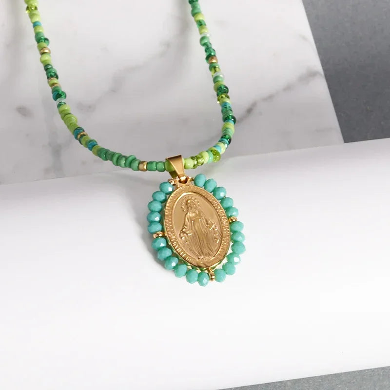 Stainless Steel Virgin Mary Necklace