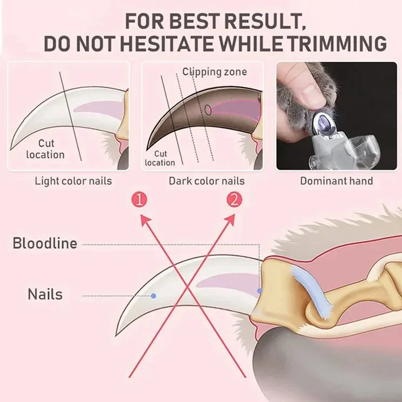 LED Light Pet Nail Clippers - 5X Magnification
