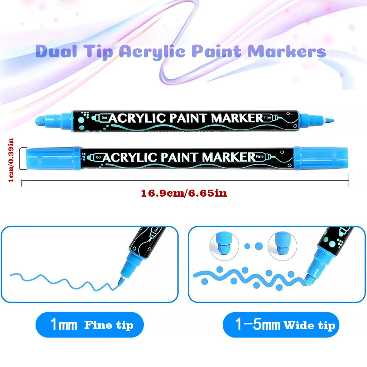 Dual Tip Acrylic Paint Pen Marker - 24/48/72/120 Colours