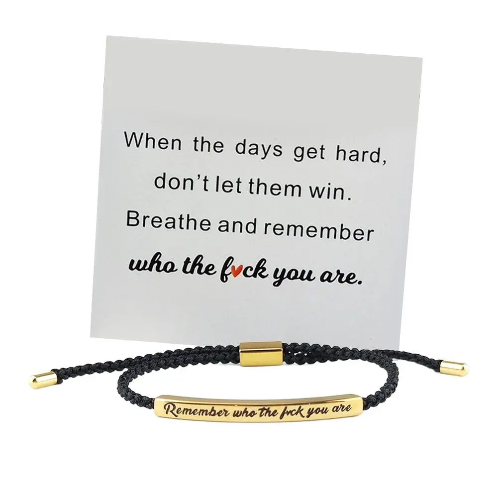 Remember Who The F You Are When Words Fail, This Bracelet Speaks – A Gift of Encouragement Tube Bracelet, Adjustable Hand Braided Wrap Tube Bracelet, Funny Inspirational