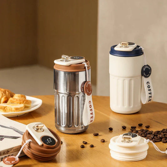 Led Temperature Display Coffee Mug Stainless Steel Thermos