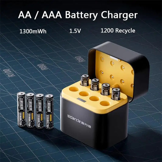 Lithium-ion battery with integrated charging and storage box