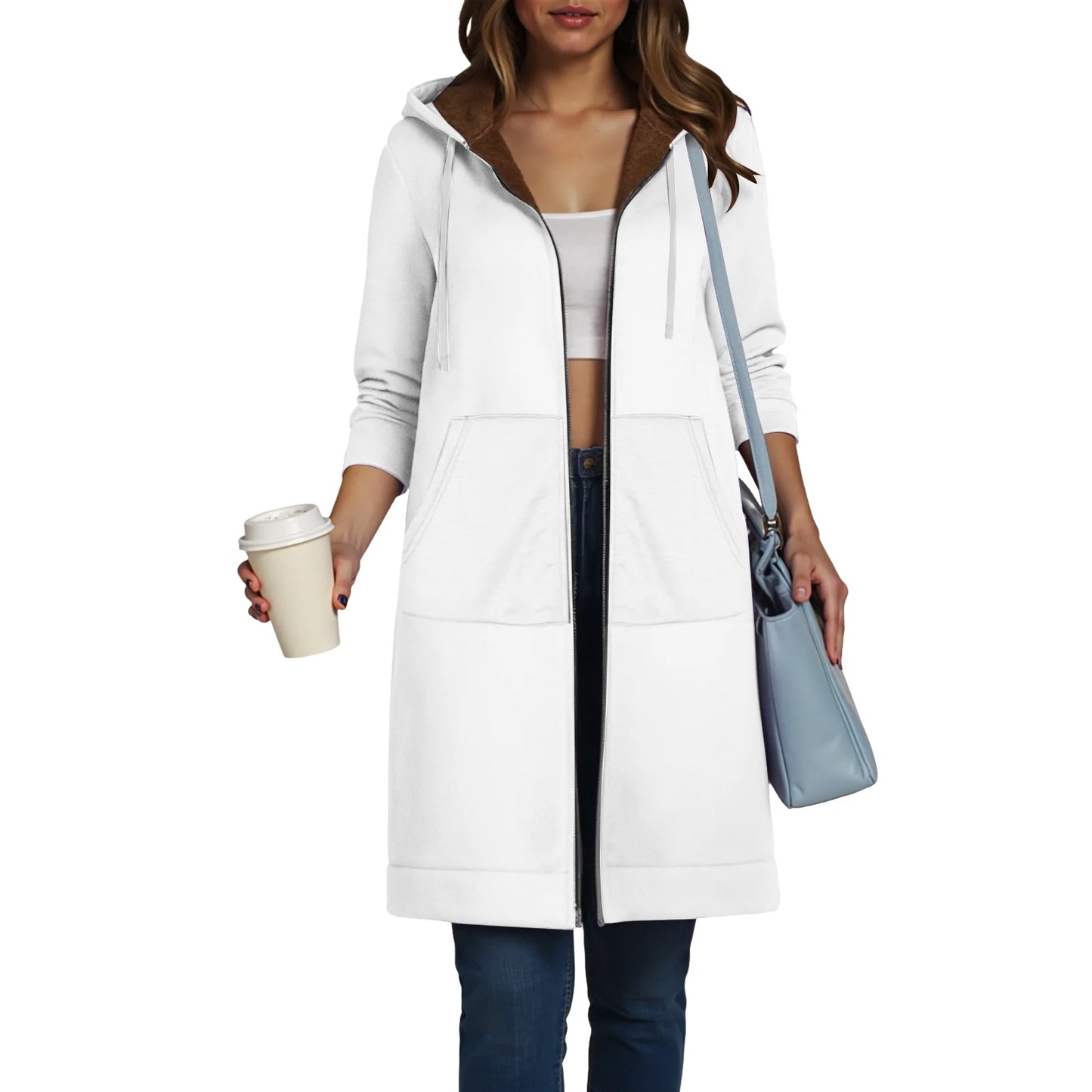 Women Casual Zip up Polyester Hoodies