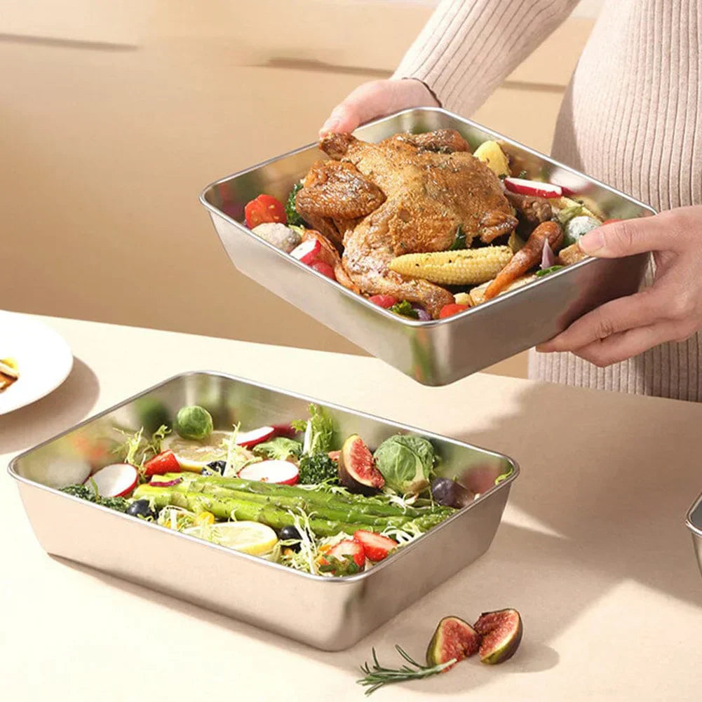 Stainless Steel Square Plate（With Lid）