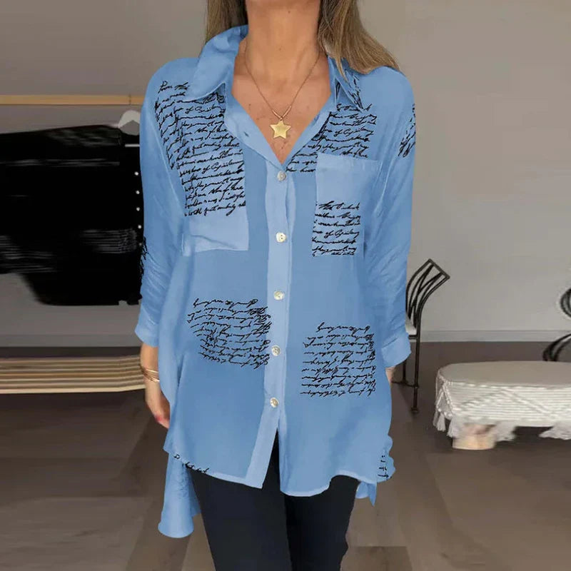 Letter Print Fashion Lapel Shirt (Free Shipping)