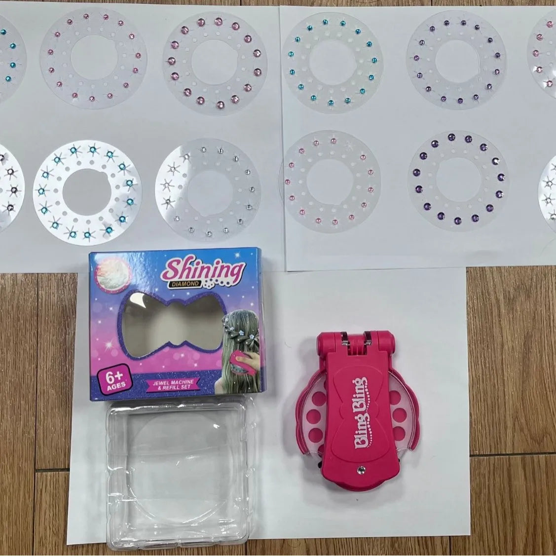 Glitter Diamond Styling Tools Hair Gemstone