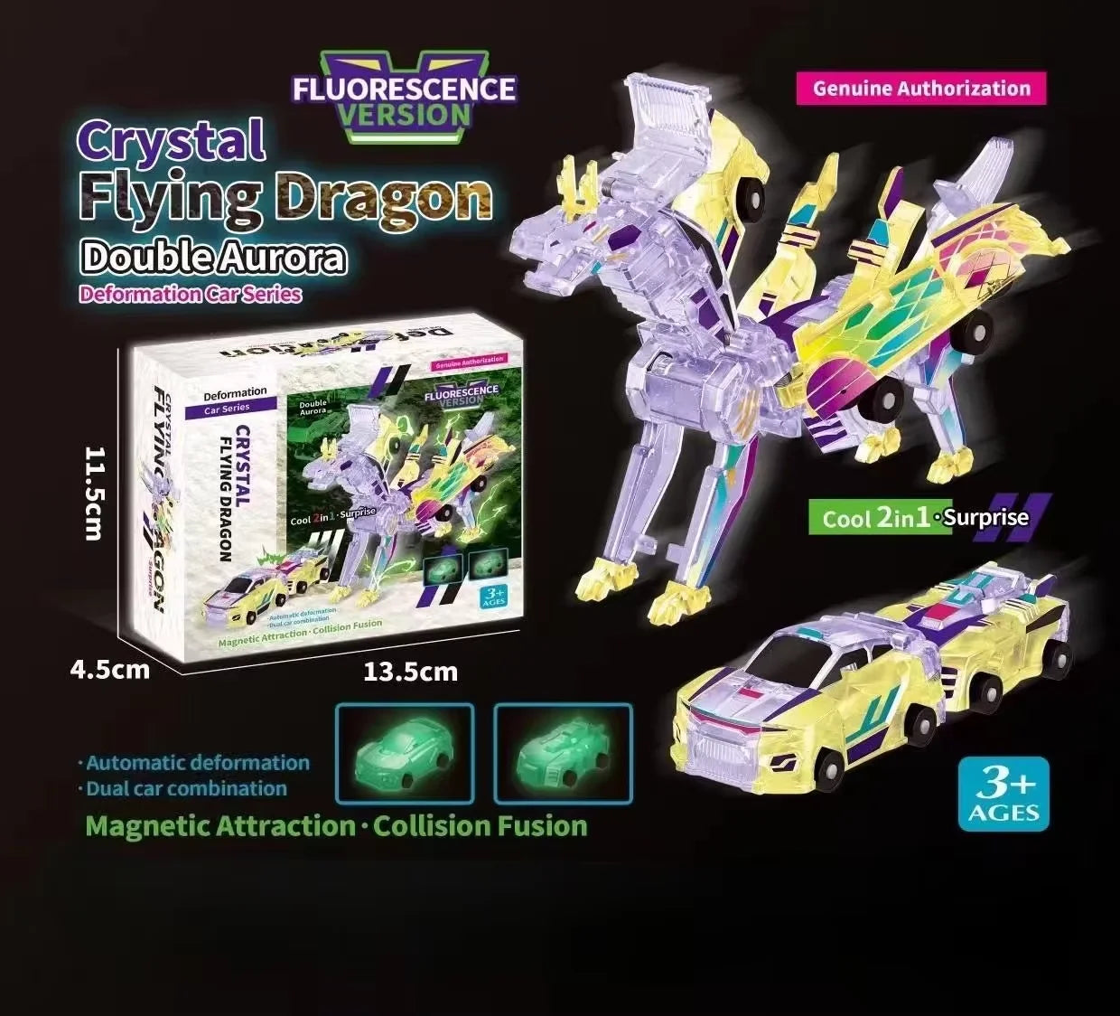 Collision Transforming Dinosaur Car Toy