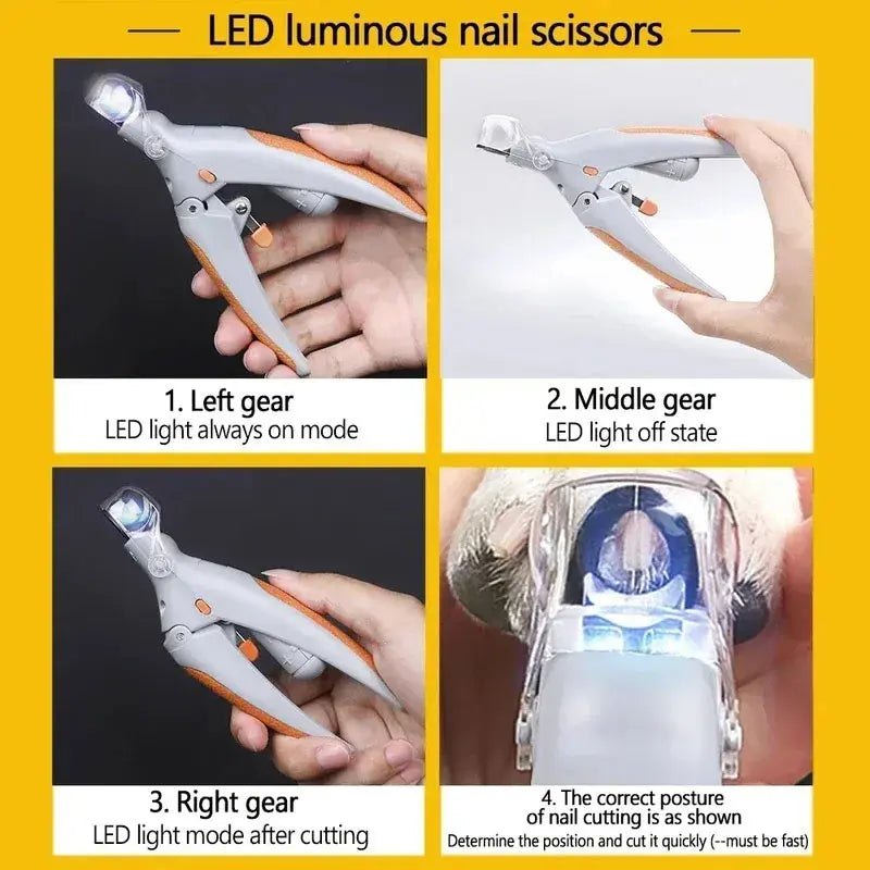 LED Light Pet Nail Clippers - 5X Magnification