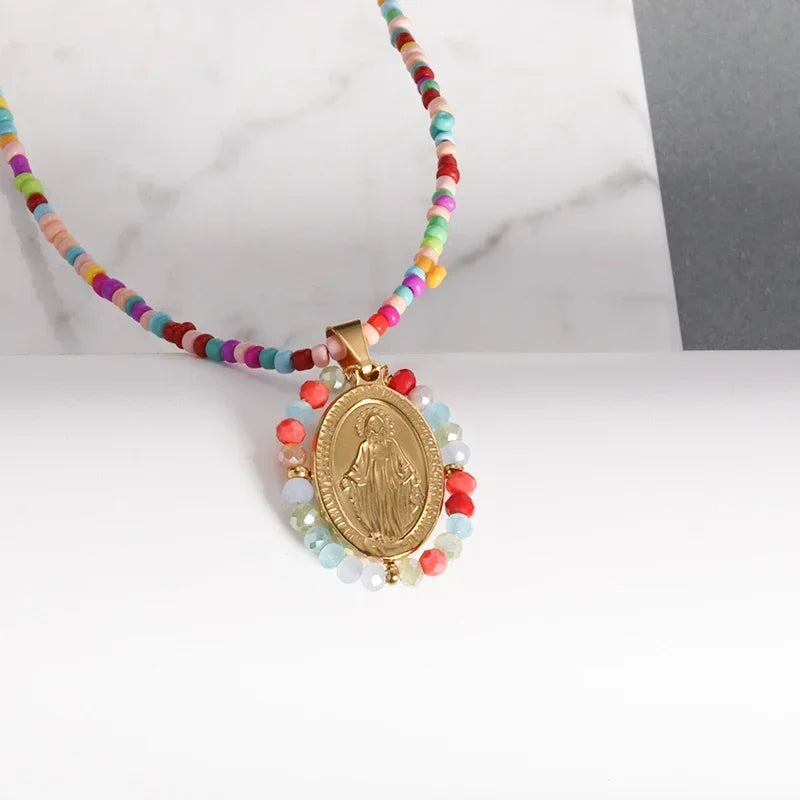 Stainless Steel Virgin Mary Necklace