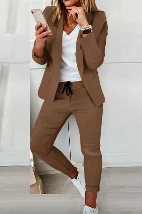 Jacket and wide-leg pants set (ALL Color)