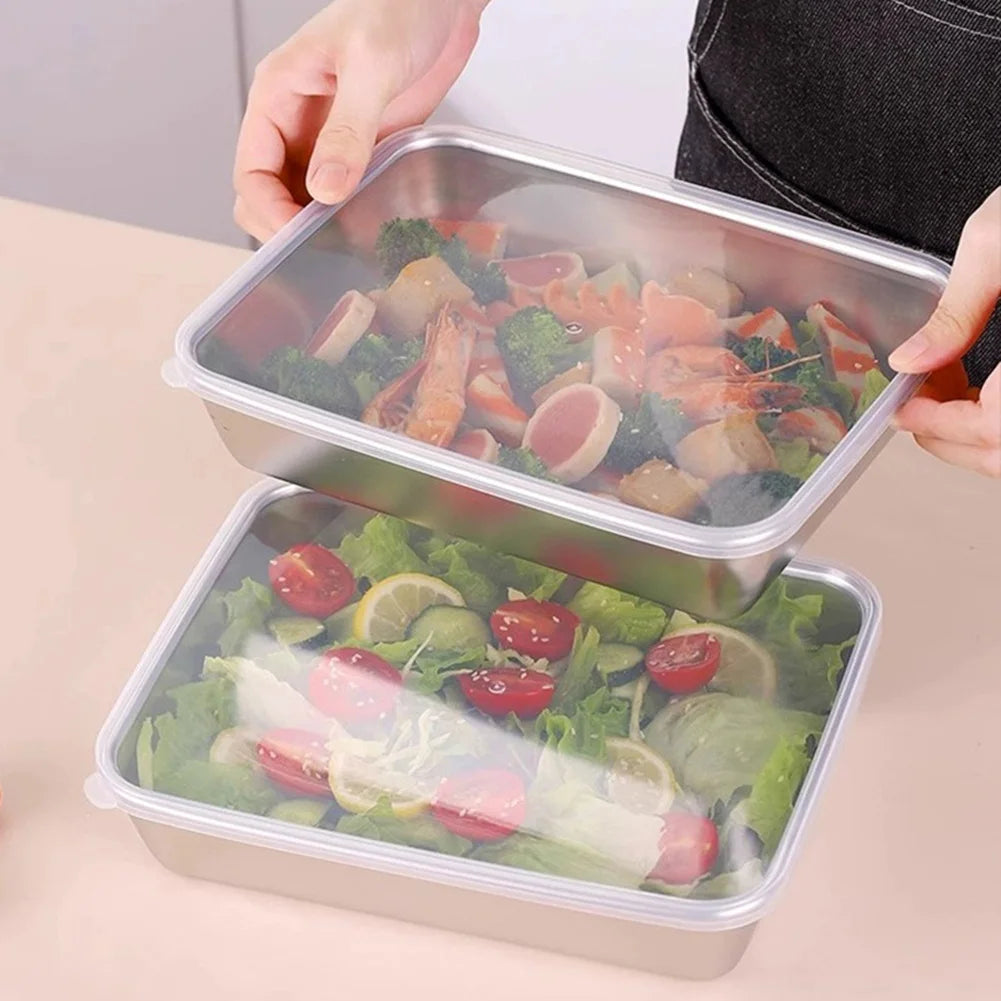 Stainless Steel Square Plate（With Lid）
