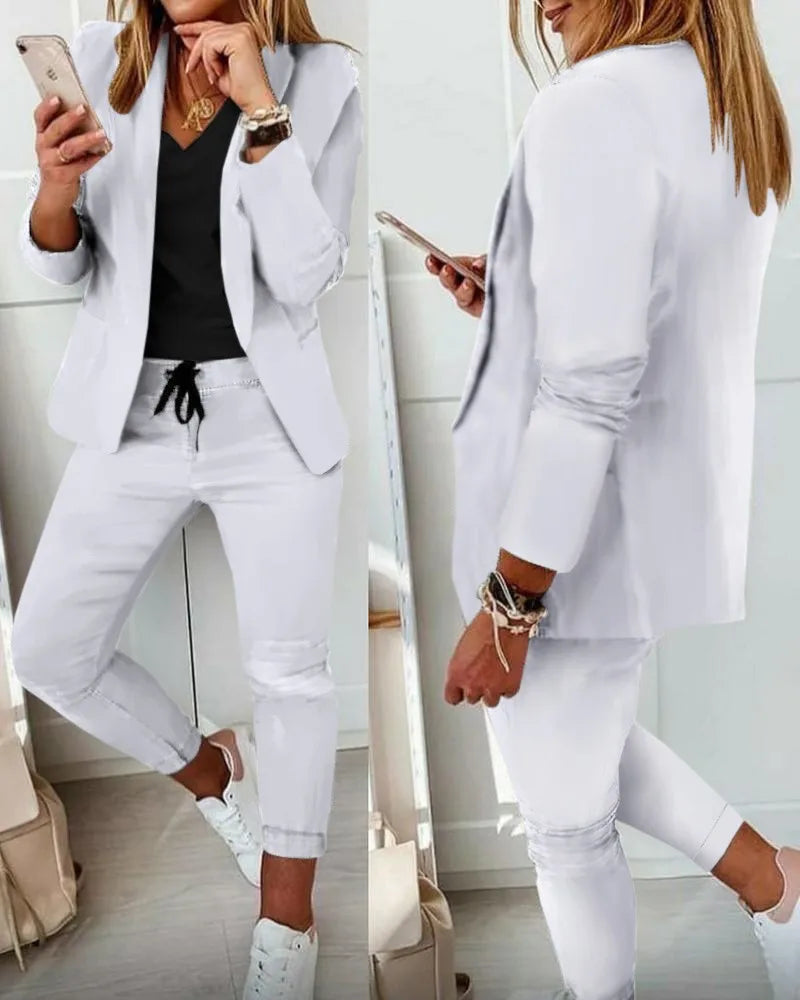 Jacket and wide-leg pants set (ALL Color)