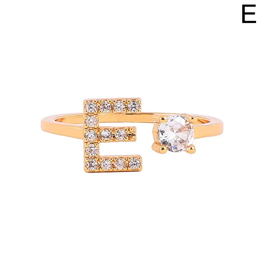 GOLD  - ADJUSTABLE RING "Initial Touch" + ROSE CASE