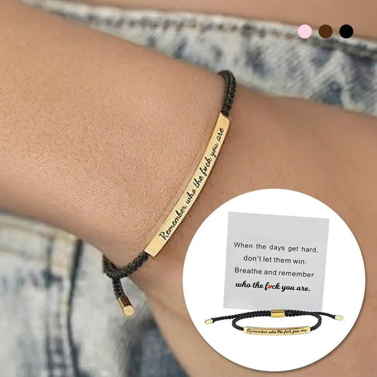 Remember Who The F You Are When Words Fail, This Bracelet Speaks – A Gift of Encouragement Tube Bracelet, Adjustable Hand Braided Wrap Tube Bracelet, Funny Inspirational