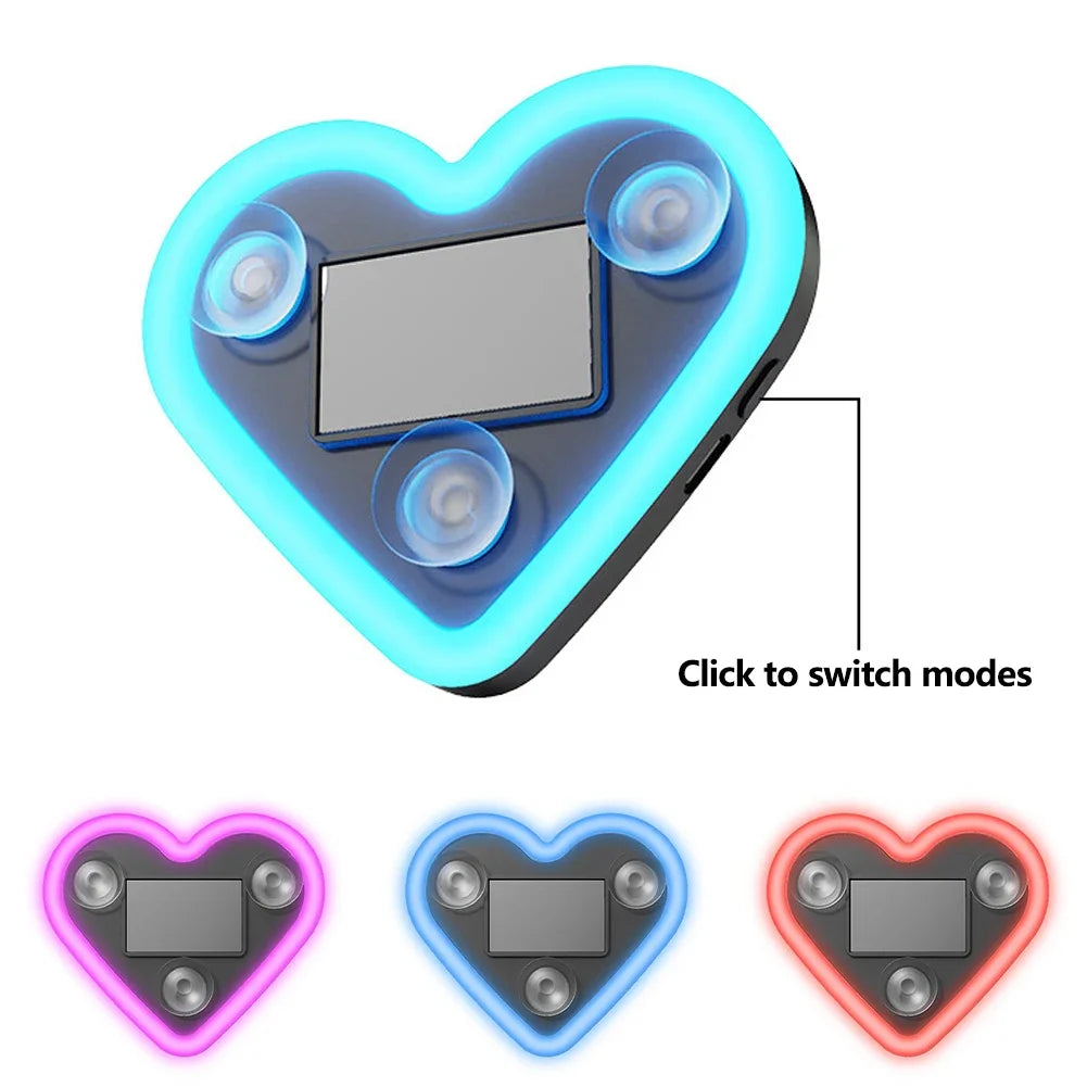 Solar Powered Wireless LED Heart C-Pillar Neon Light