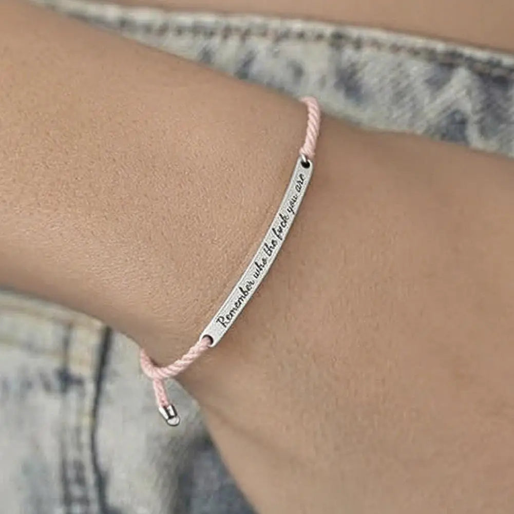 Remember Who The F You Are When Words Fail, This Bracelet Speaks – A Gift of Encouragement Tube Bracelet, Adjustable Hand Braided Wrap Tube Bracelet, Funny Inspirational