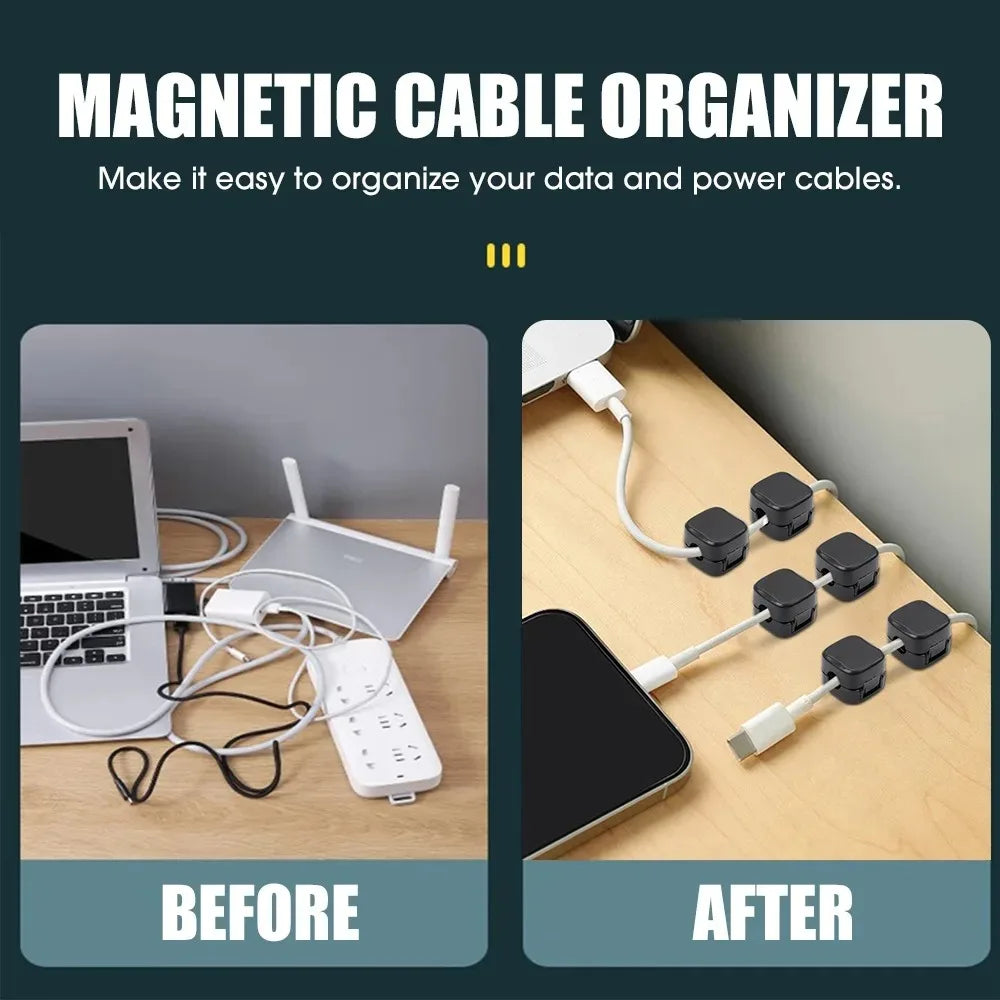 Magnetic Cord Organizer, Easy Secure Adhesive Cable Management