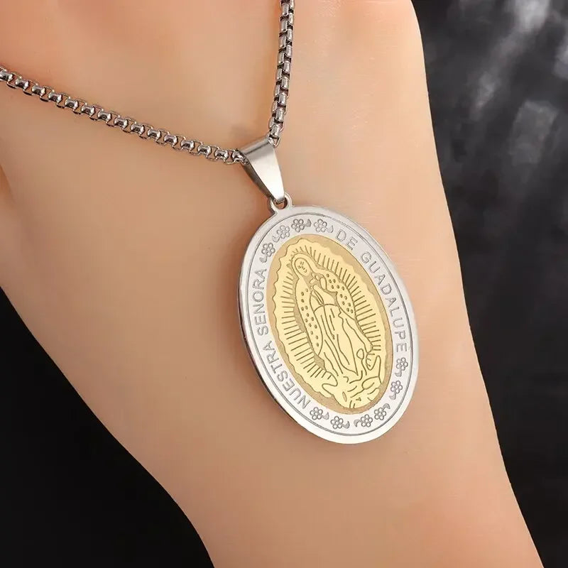 Stainless Steel Virgin Mary Necklace