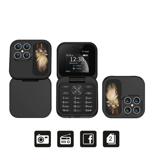 Mini Flip Mobile Phone 2 SIM Card Small Display Foldable Cell Phone 2
