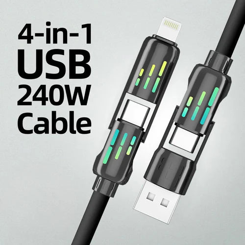 Mfish 240W 4-in-1 Universal Fast Charging Cable (+Free Storage Bag)